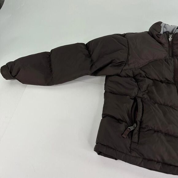 The North Face Puffer Jacket Girls Siz M 8-10 Brown Down Full Zip Winter Jacket - Picture 4 of 11